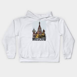 Moscow City Streets Vintage Travel Poster Series grunge edition 06 Kids Hoodie